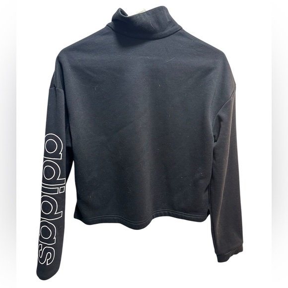 Adidas Black and white Quarter-Zip Pullover long sleeve crop top - Picture 2 of 3